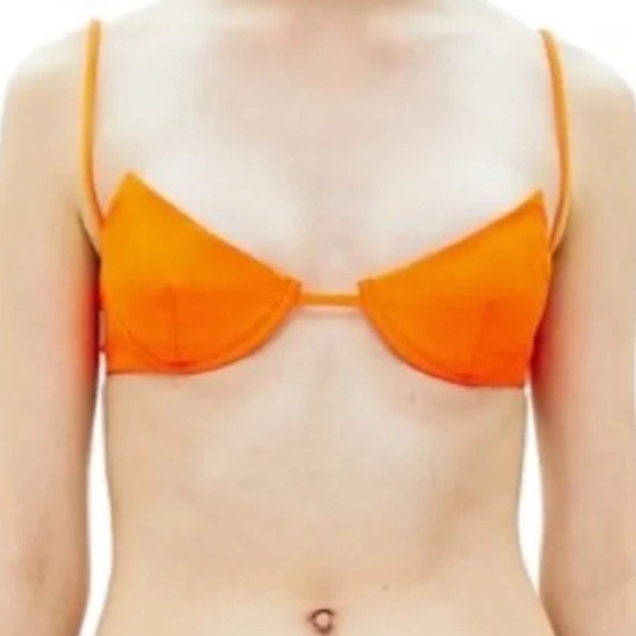 Helmut Lang Neon Orange Structure Bra Size XS Like New x1245 - Picture 1 of 10